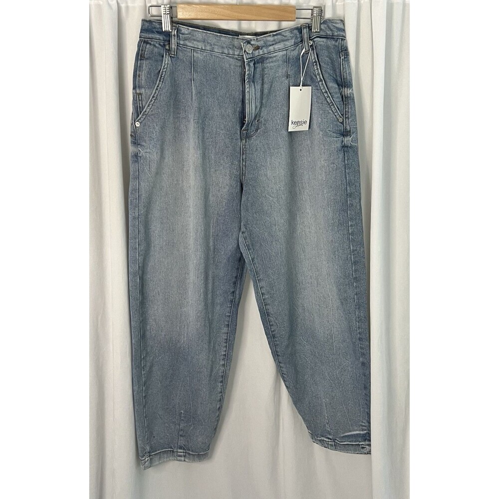 Kensie True Vintage High Rise Balloon Blue Wash Retro Mom Jeans 10/30